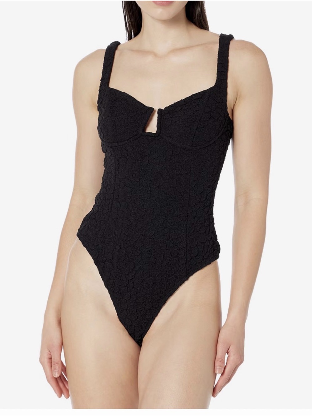 ASTR The Label Black Textured bodysuit  - Women